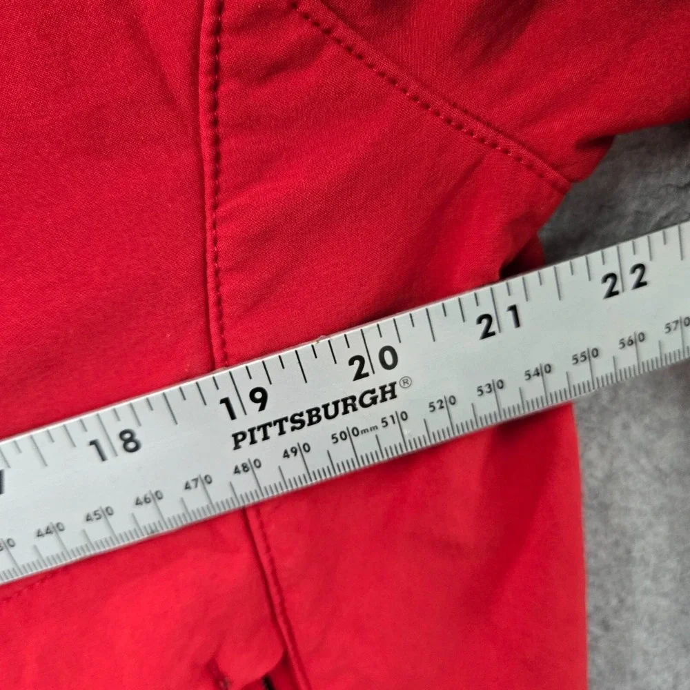 The North Face Men Jacket L Red Fleece Lined Outdoor Hiking Pocket Full Zip READ